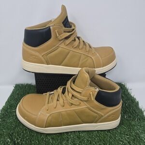 Men's SKECHERS Work Watab Wessit Leather Boot, 200198  Size 11  Wheat Color